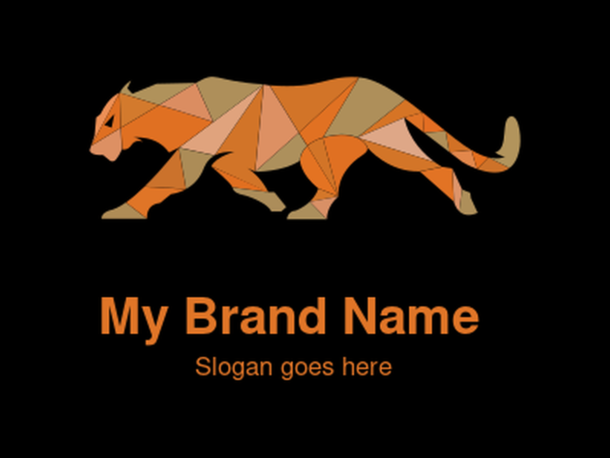 Dynamic Geometric Orange Panther Logo Design for Wildlife Adventure Brands